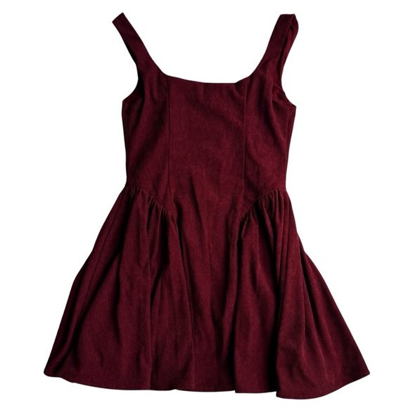Altar'd State Ollie Mini Dress Burgundy Corduroy XS - Picture 4 of 8